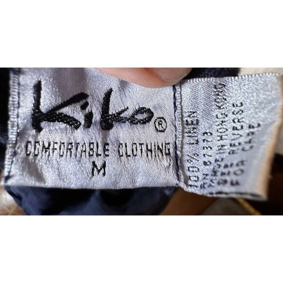 Vtg Kiko Linen Chino Drawstring Pants Pocketed Sz M 40x28 Vacation Resort Wear - Picture 2 of 7